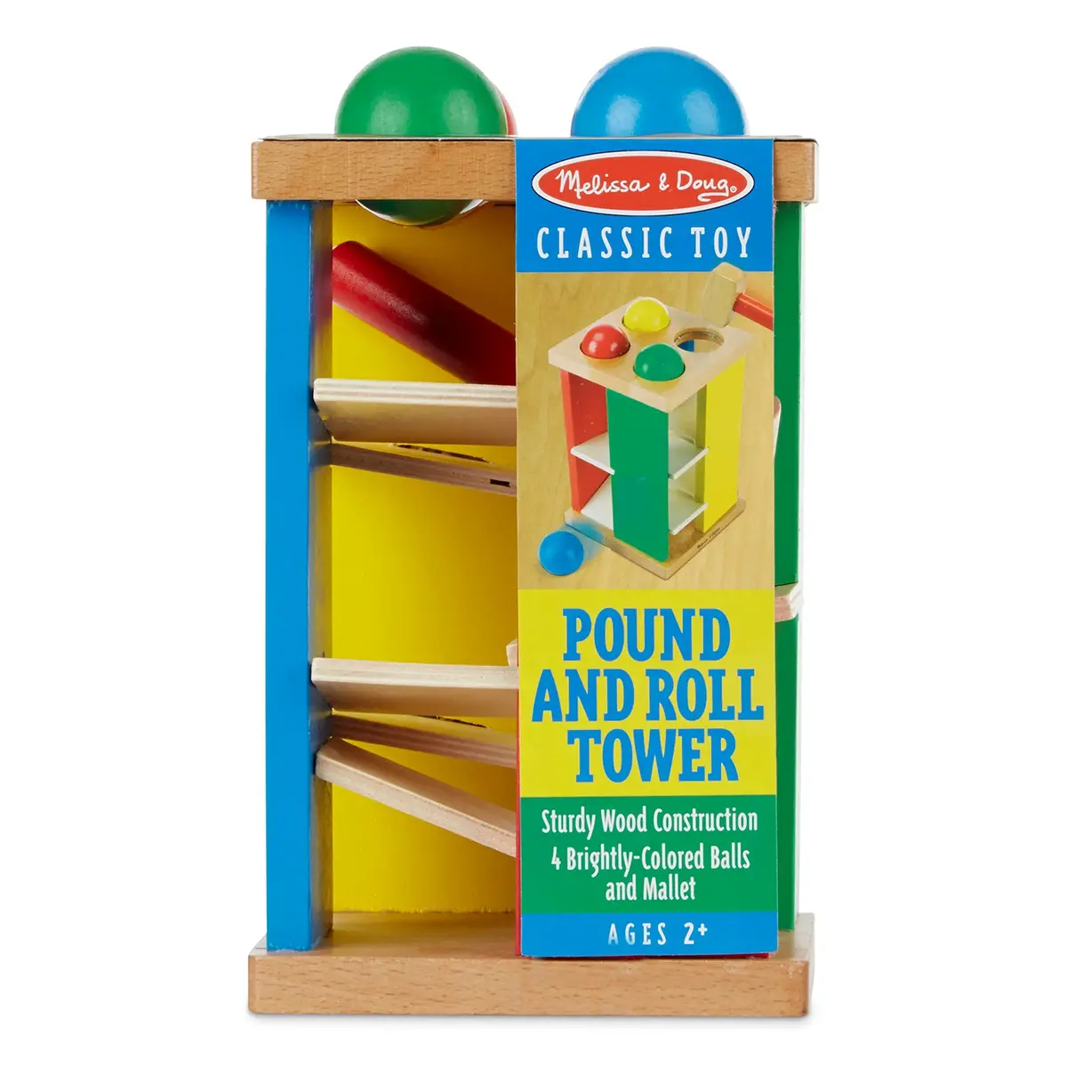 Melissa & Doug Pound And Roll Tower - Colorful Wooden Hammering Toy 1