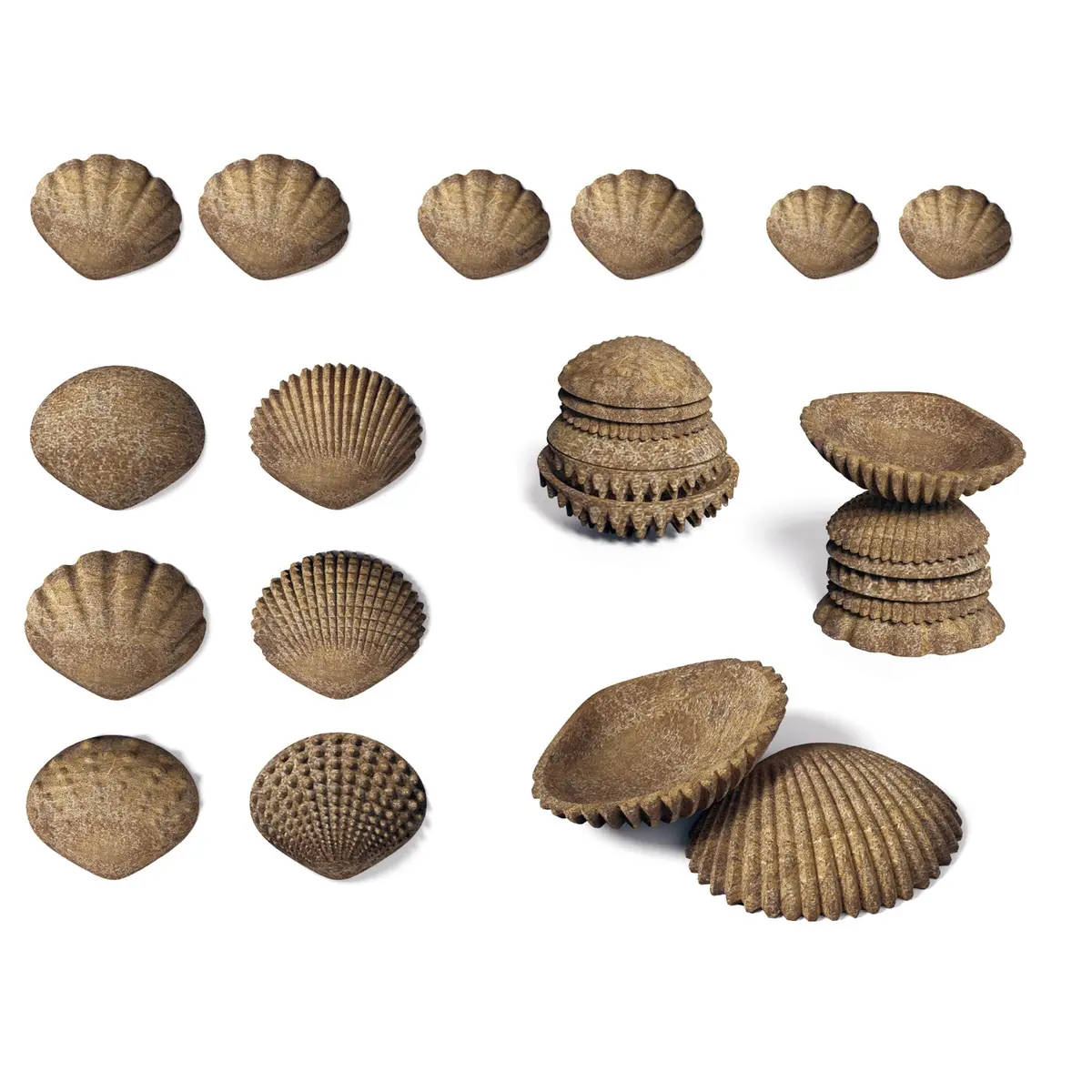Edxeducation Eco-Friendly Tactile Shells - 36 Pieces With 6 Textures In 3 Sizes 1