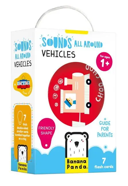 Banana Panda Sounds All Around Vehicles Flash Cards - Educational Toy For Toddlers 1