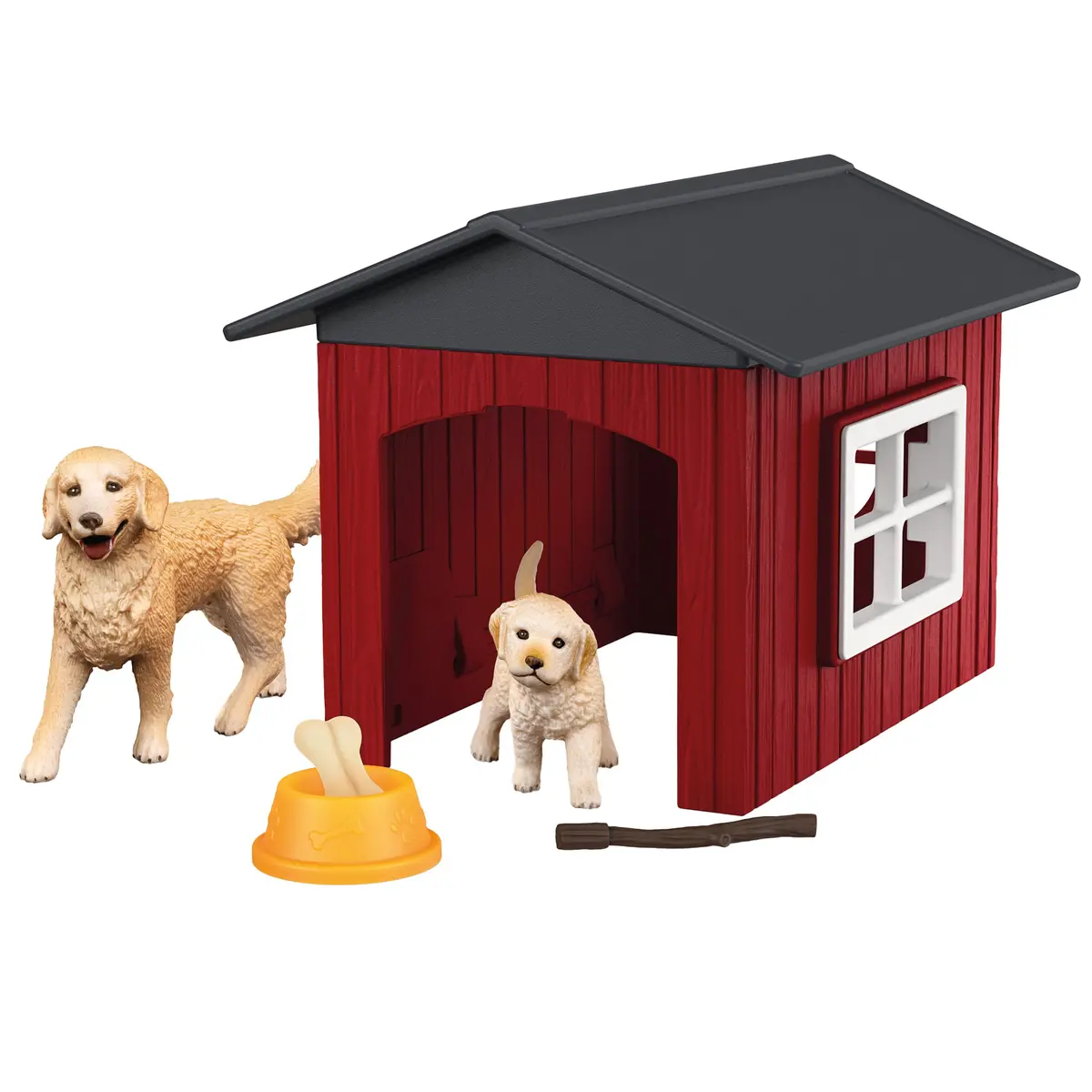 Schleich Farm World Dog Kennel - Golden Retriever Family Playset 1