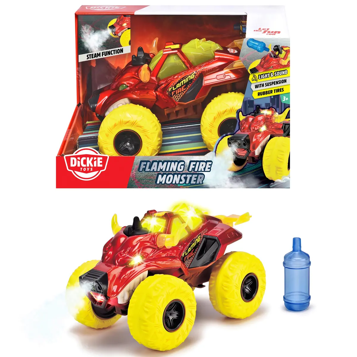 Dickie Toys Monster Fire Truck With Steam, Lights & Sounds - 9.8" 1