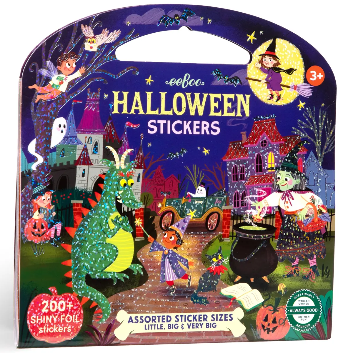 Eeboo Halloween Shiny Foil Sticker Book - 200+ Rainbow Foil Stickers 1