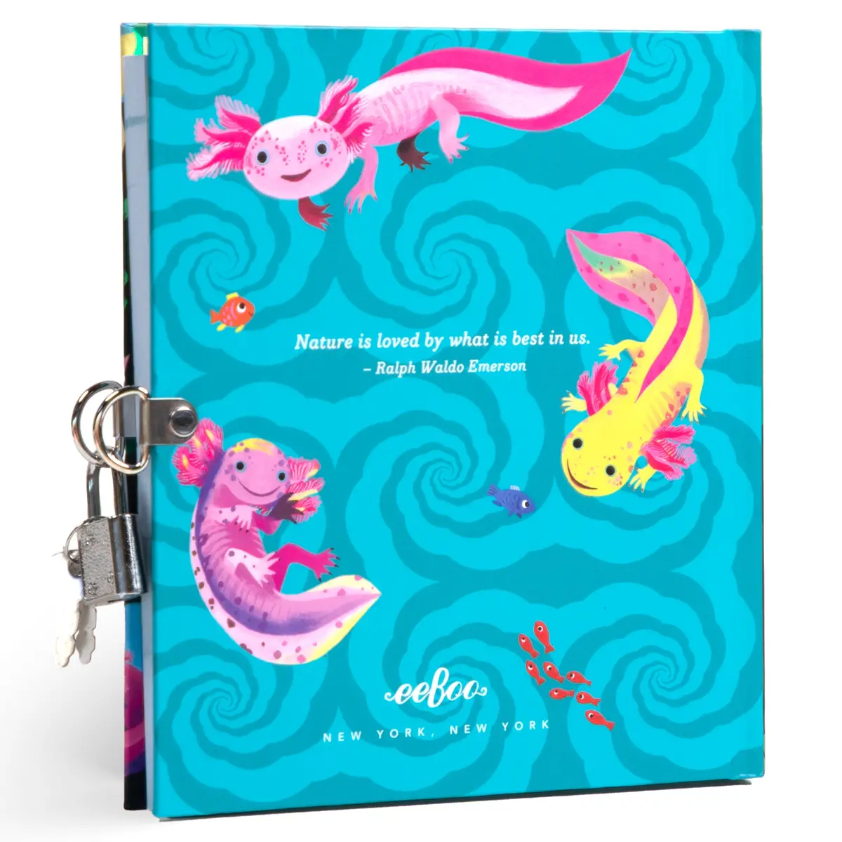 Whimsical Axolotl Hardcover Journal - Colorful Underwater Adventure 1