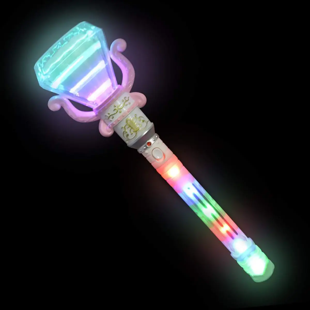 Enchanted Princess Light-Up Spinning Diamond Wand – White 1