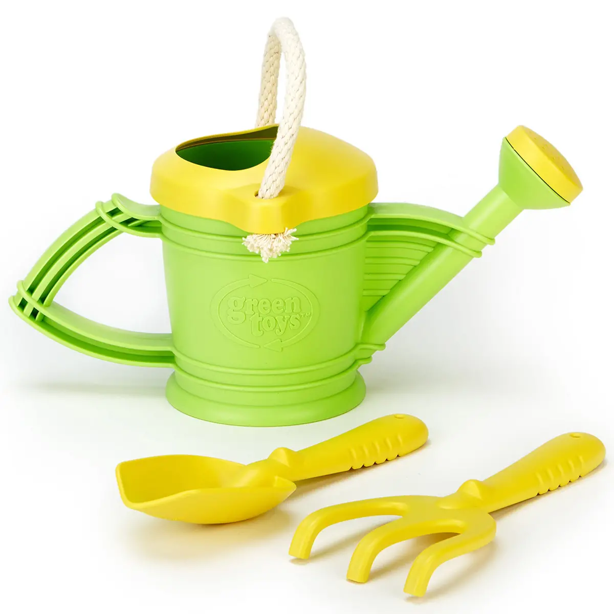 Green Toys - Watering Can Set - Eco-Friendly 3Pc Garden Tool Kit, Hand Rake & Shovel, 18Mo+ 1