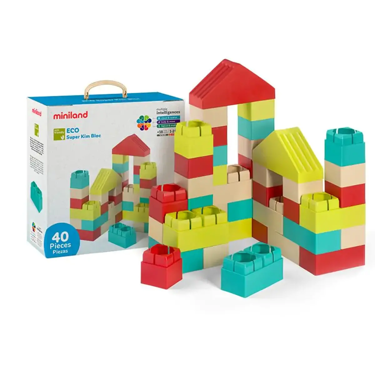 Miniland Eco Super Kim Bloc 40-Piece Bioplastic Building Set 1