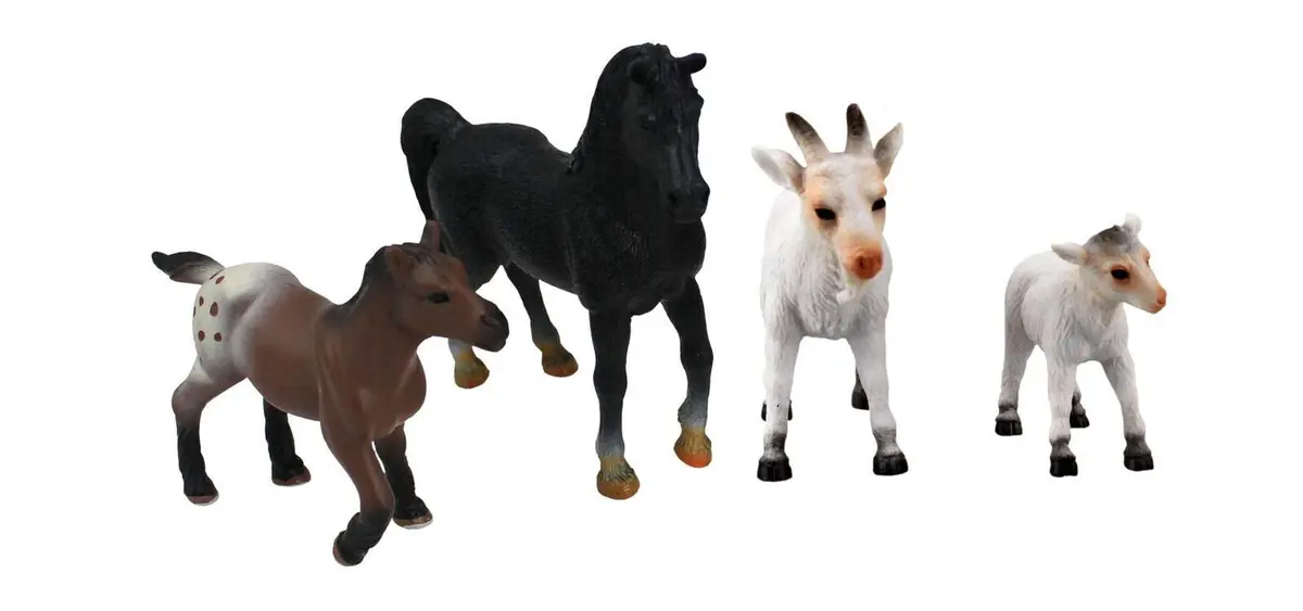 National Geographic Horse & Goat Play Figurines, 4 Piece Set 1