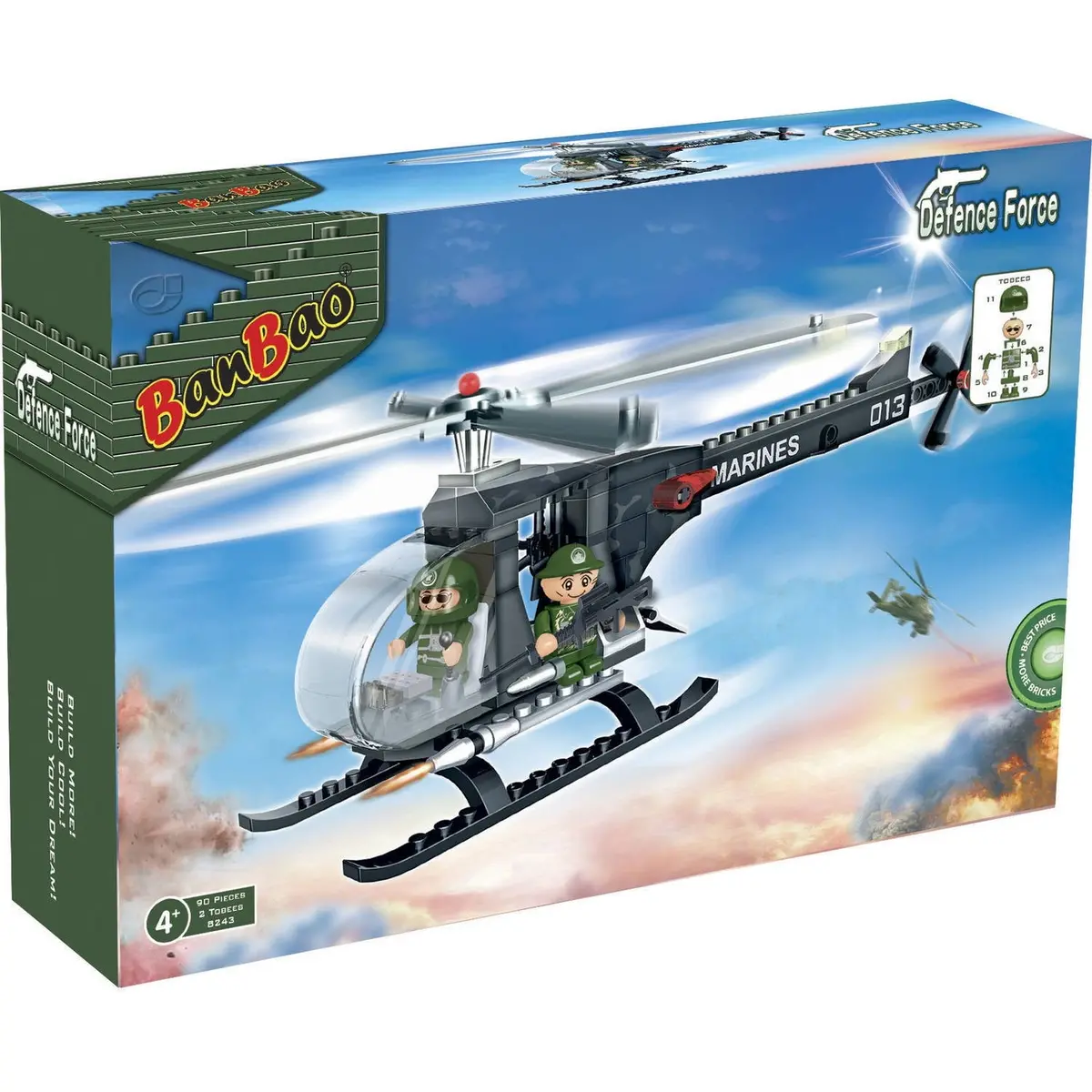 Banbao World Defense Force - M2 Helicopter Building Kit, 90 Pieces 1