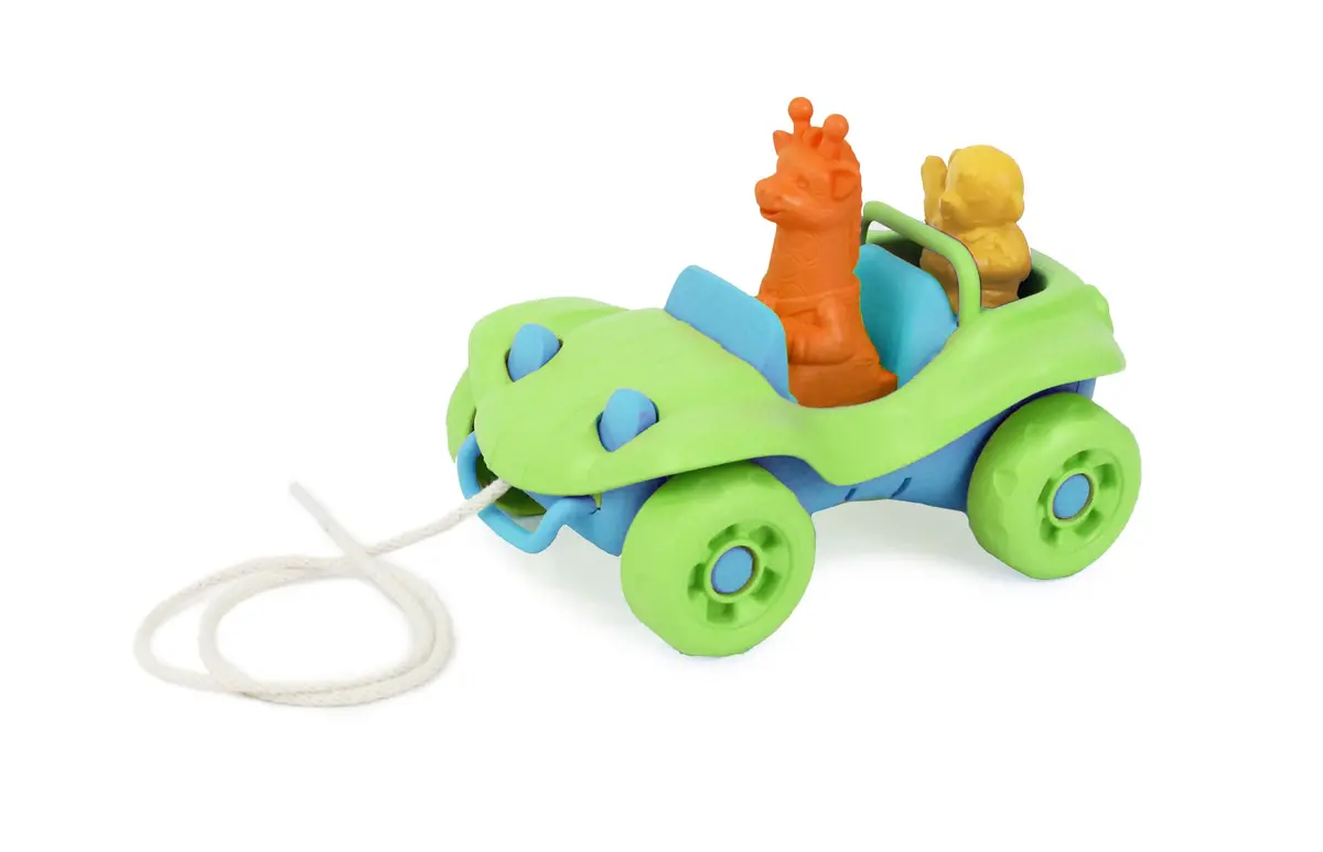 Green Toys Dune Buggy Pull Toy – Jungle Adventure Edition 1