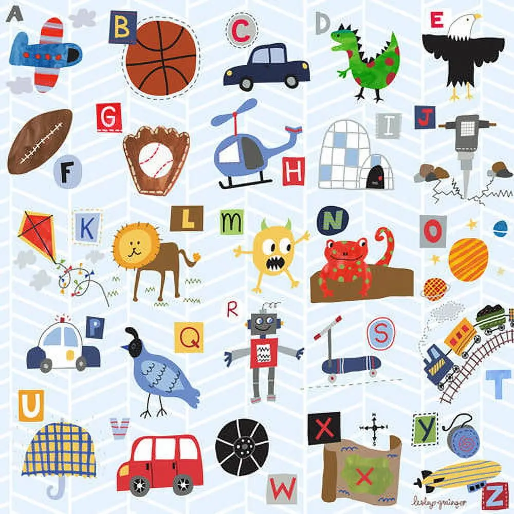 Oopsy Daisys My Abcs - Boy Textile Wall Art 1