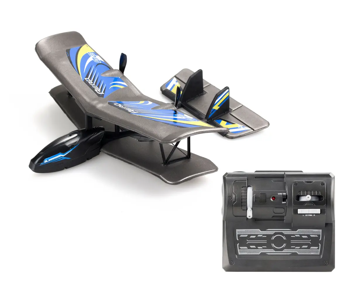 Flybotic 3-Channel 2.4Ghz Bi-Wing Evo Rc Plane - Blue 1