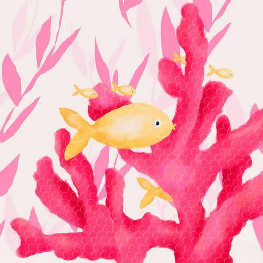 Oopsy Daisy Pink Coral And Little Fish Canvas Art 1