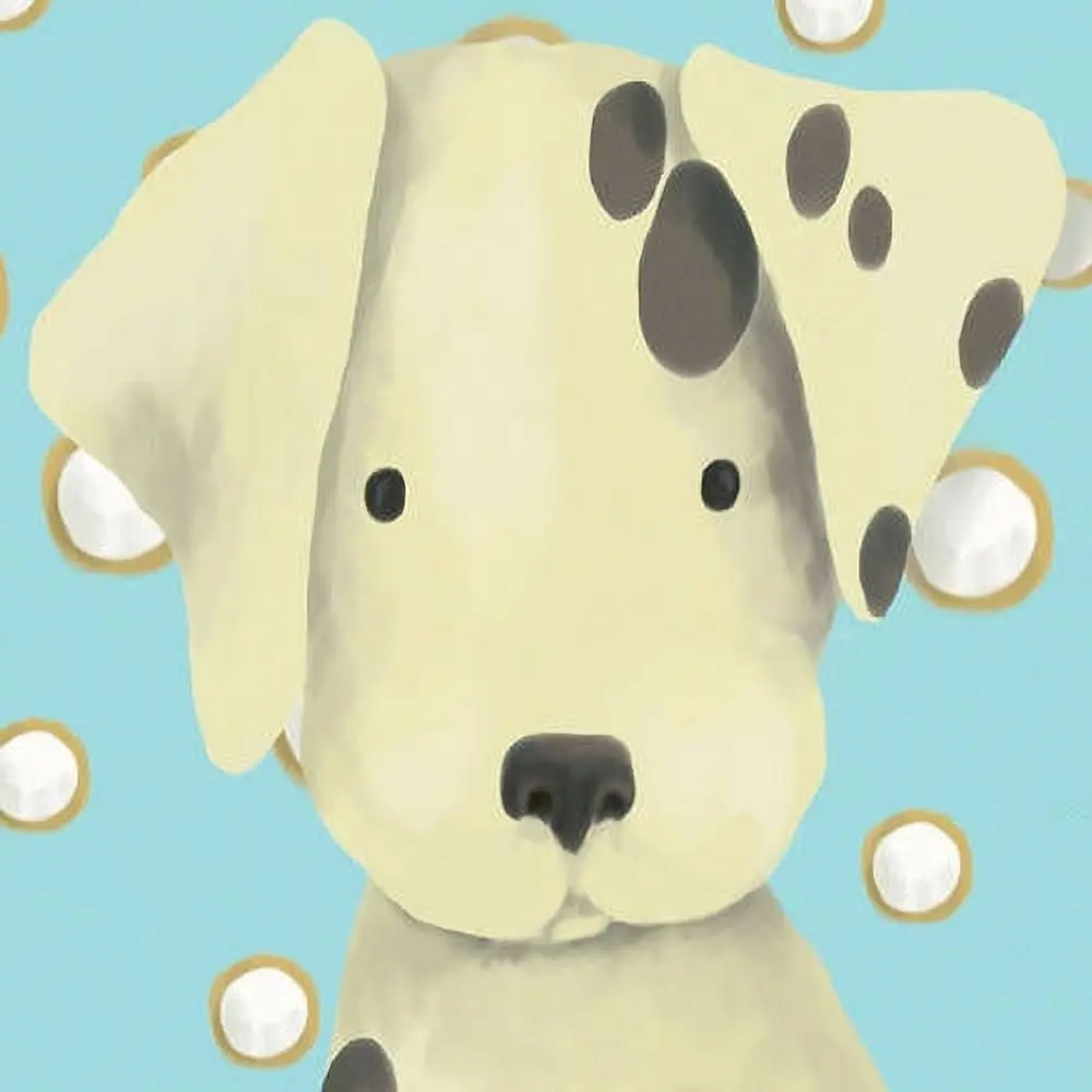 Oopsy Daisys Radley The Dalm Spotted Puppy Wall Art On Blue Canvas 1