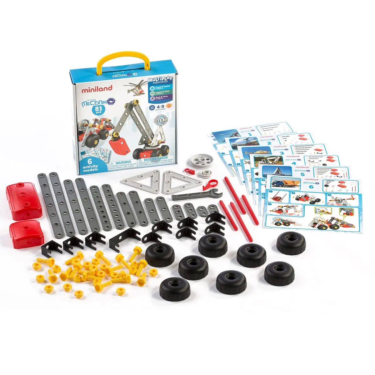 Miniland Educational Mecaniko - 81-Piece Vehicle Building Set 1