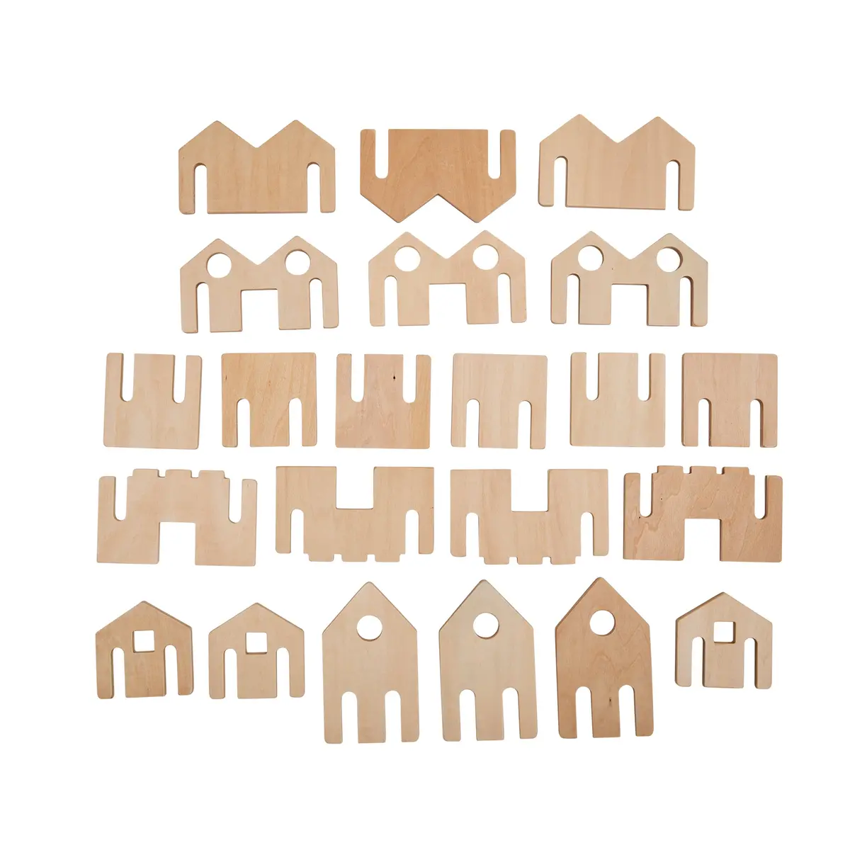 The Freckled Frog Little Happy Architect Wooden Blocks - 22 Piece Set For Toddlers 18M+ 1