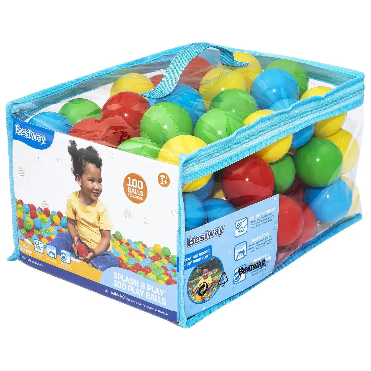 Bestway Splash & Play – 100 Vibrant Colored Play Balls For Pits, Pools & More 1