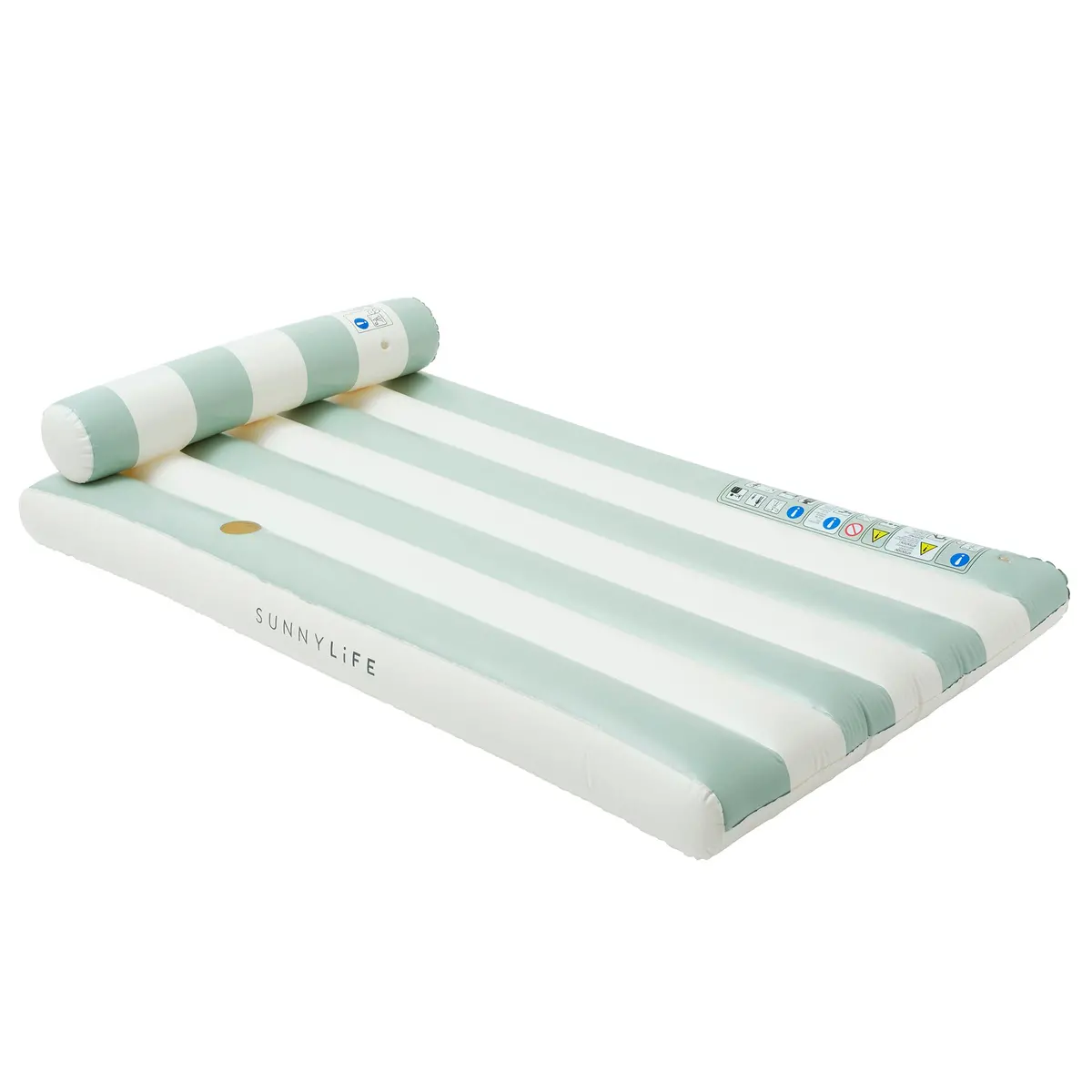 Sunnylife Luxe Lilo Green Stripe Inflatable Pool Float - 70 X 41 Inch 1