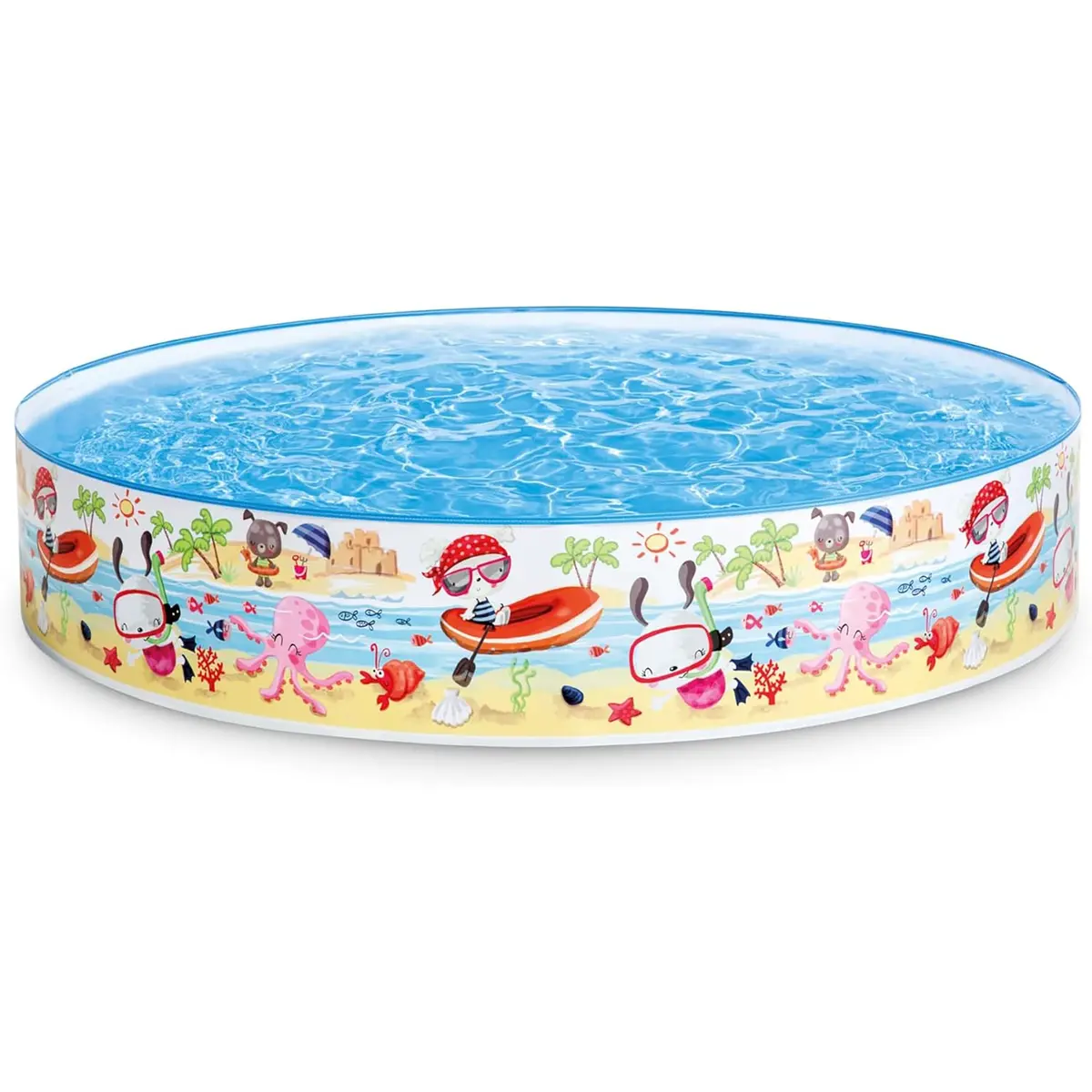 Intex Snapset Pool - Fun At The Beach, 5'X10', With Snorkel Pattern 1