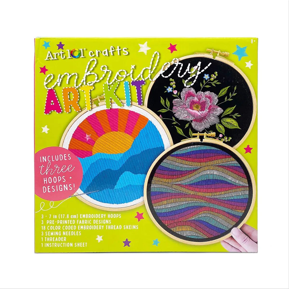 Art 101 Beginner's Embroidery Art Kit - 3 Design Projects 1