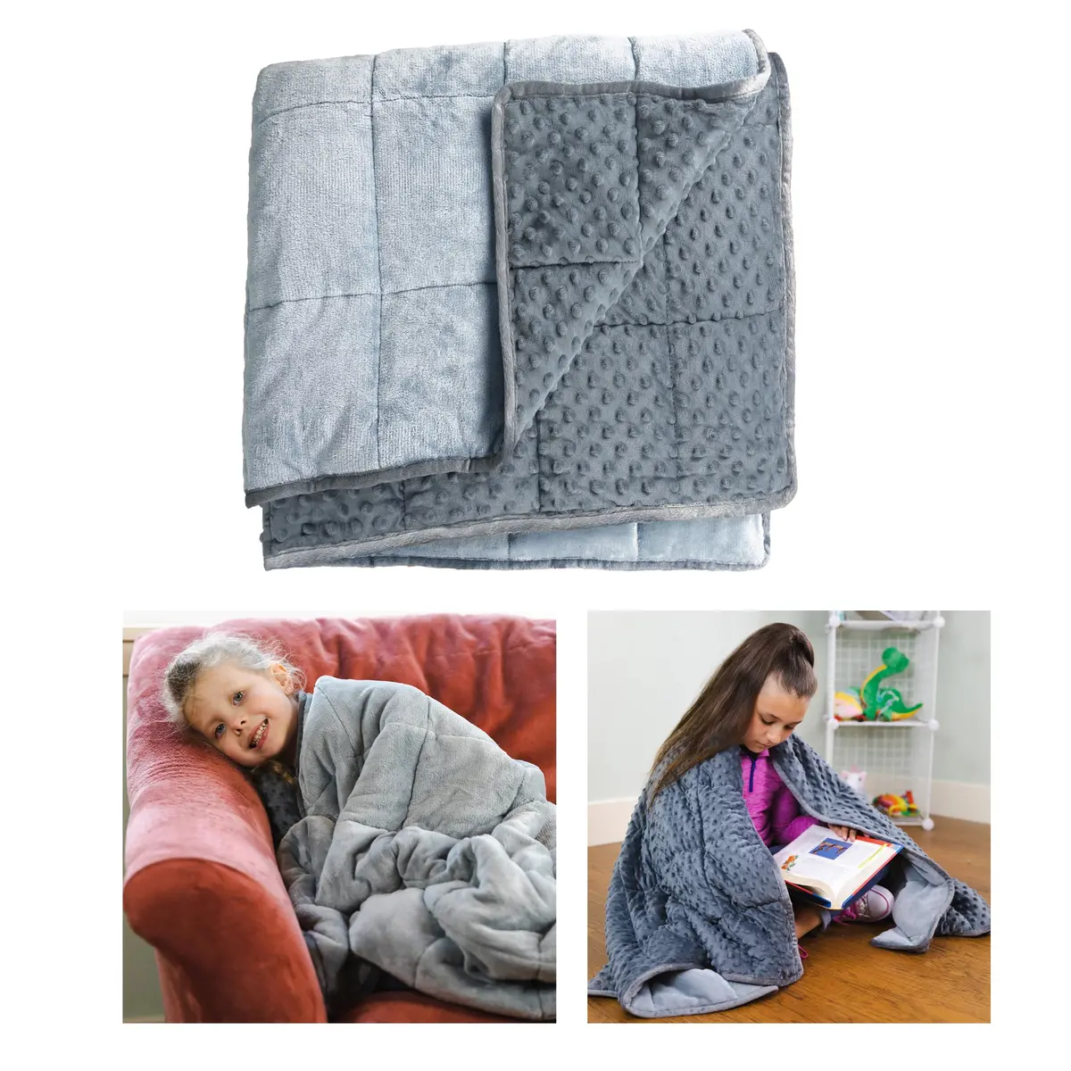 Bouncyband Dual Texture Weighted Shoulder Wrap For Kids - Gray 1