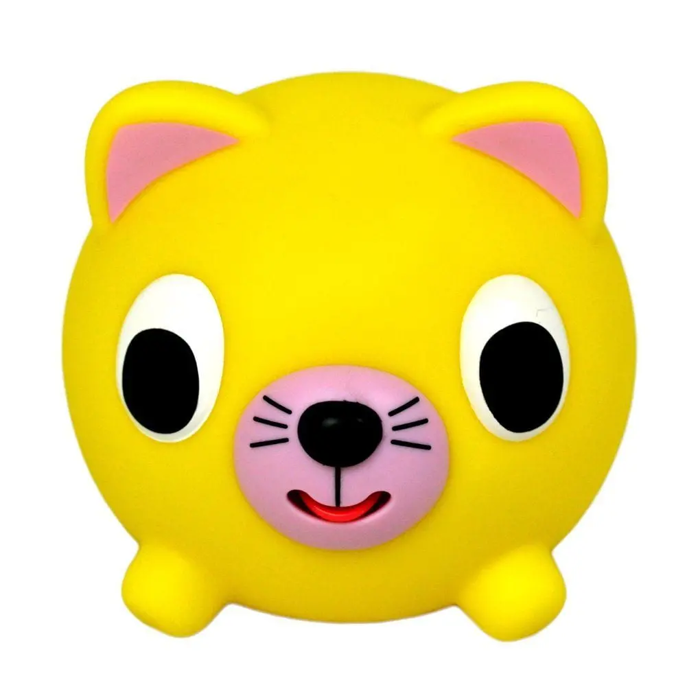 Sankyo Toys Jabber Ball Yellow Cat - Squeezable Talking Toy 1