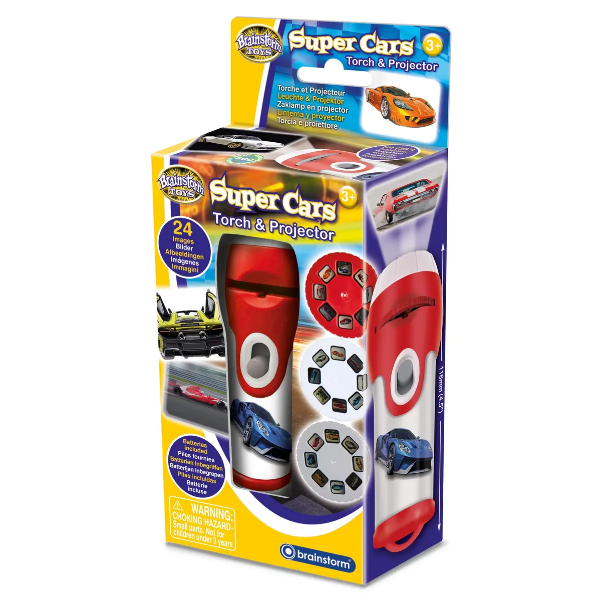 Brainstorm Toys Fast Cars Torch & Projector - Compact Led, Colorful Imagery - Age 3+ 1