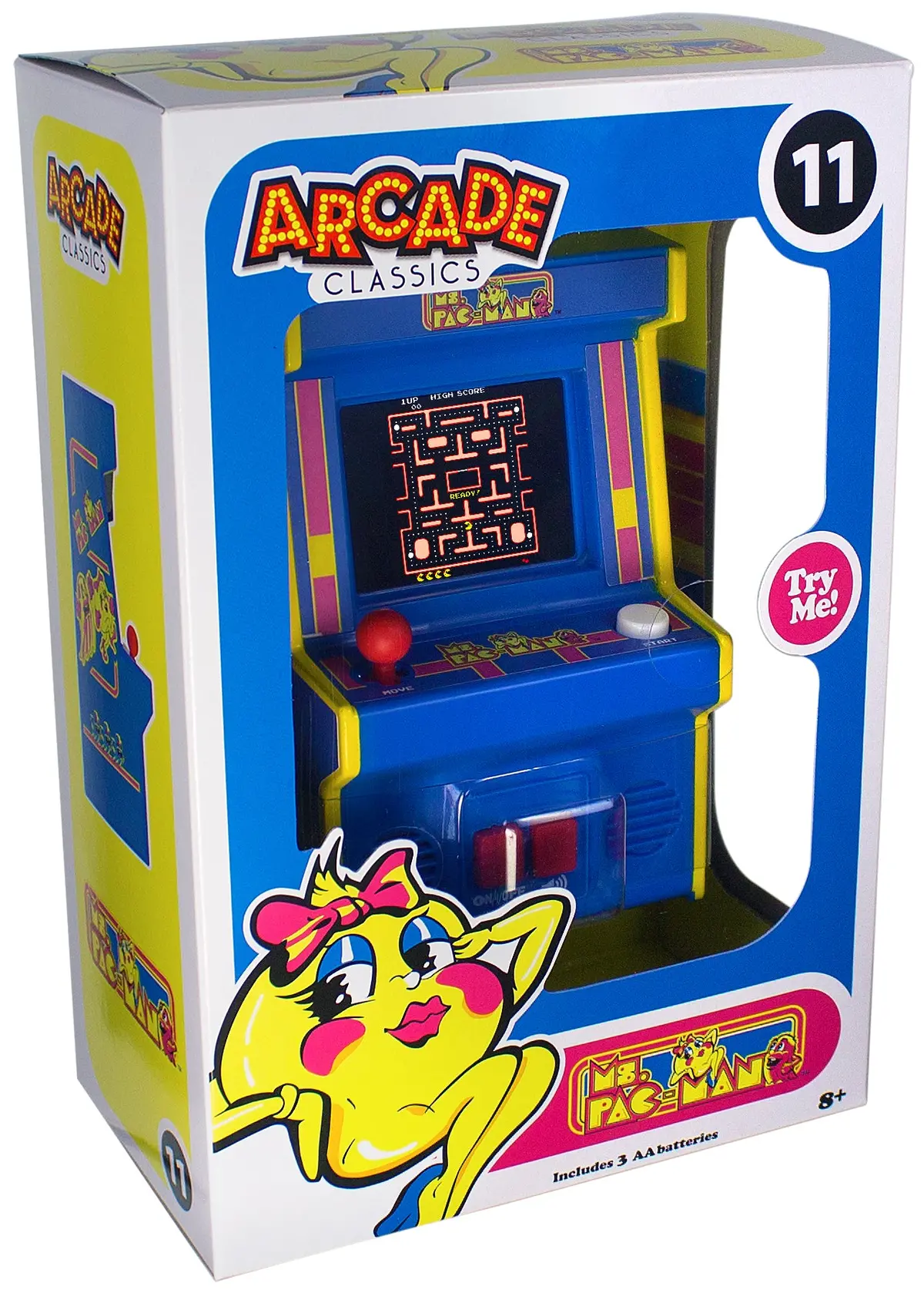 Basic Fun! Arcade Classics Ms Pacman Mini Authentic Retro Game 1