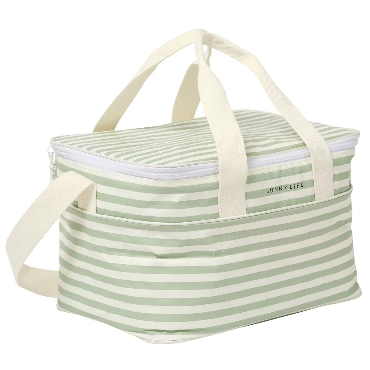 Sunnylife Coastal Chill Light Cooler Bag - La Palma Sage Stripe, 4.9 Gal 1