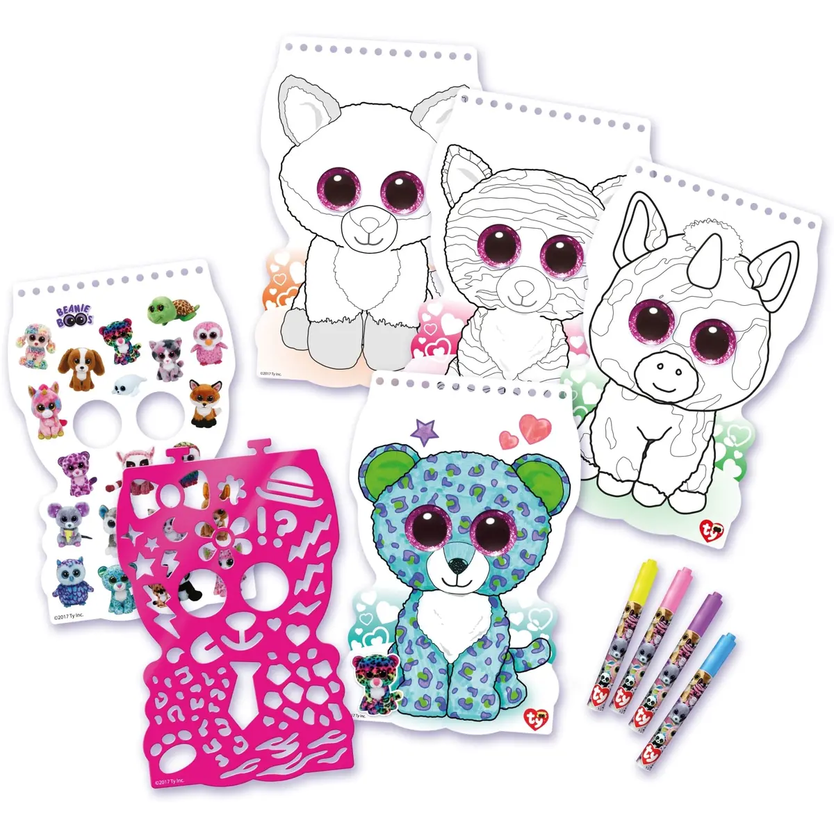 Ty Beanie Boos 8 Inch Mini Sketch Set With Glittery Stickers And Pouch 1