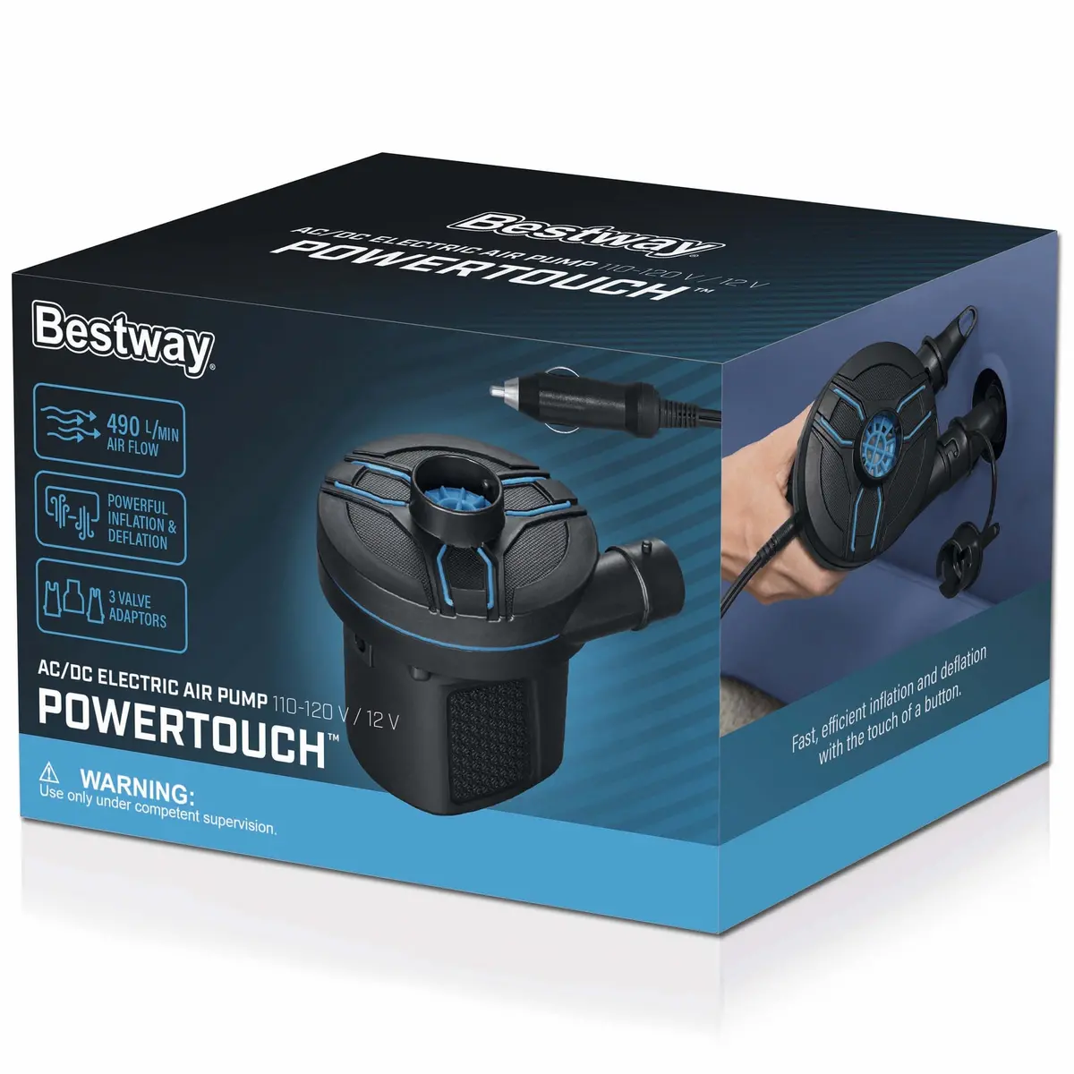 Bestway Powertouch Ac/Dc Electric Air Pump - Inflate Fast, Anywhere! 1