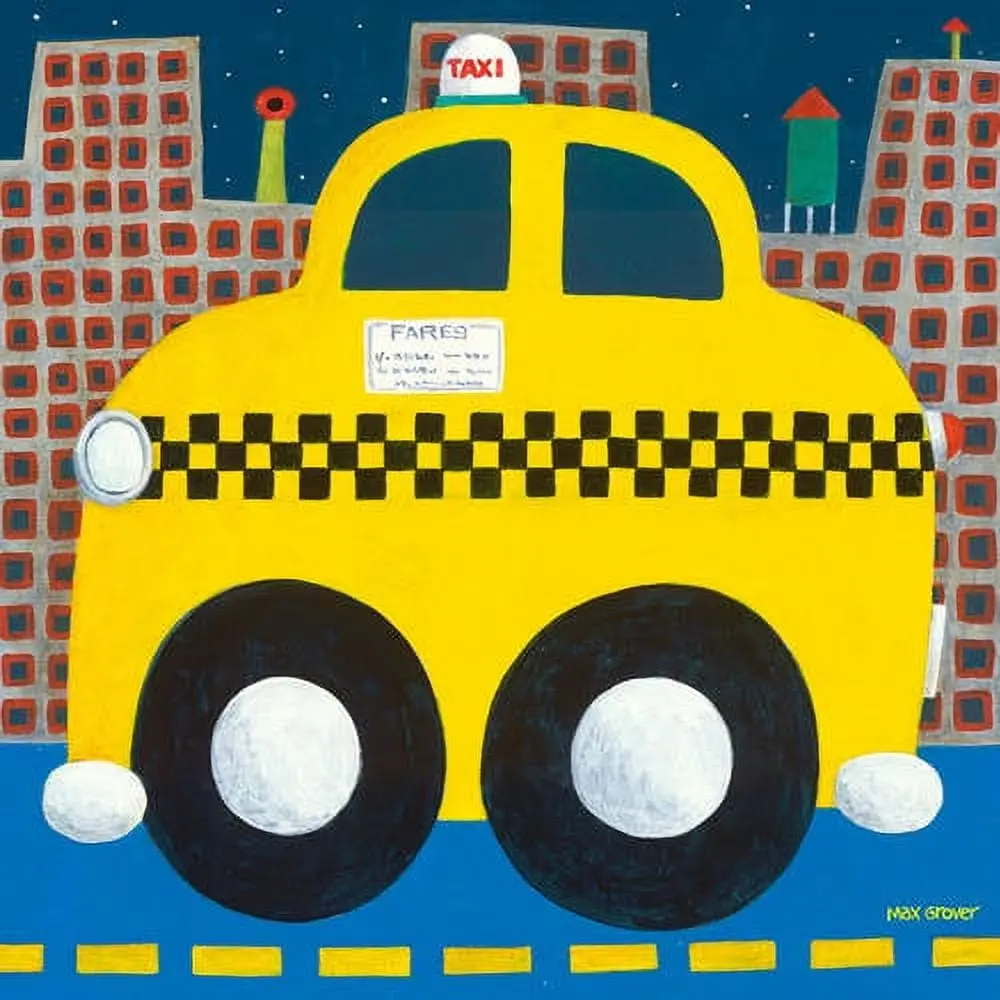 Oopsy Daisys Vibrant Taxicab Canvas Art By Max Grover 1