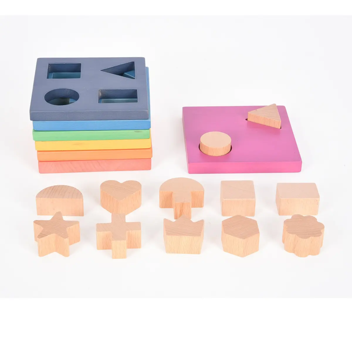 Tickit Rainbow Wooden Shape Stacker ‚Äì Colorful Educational Toy 1