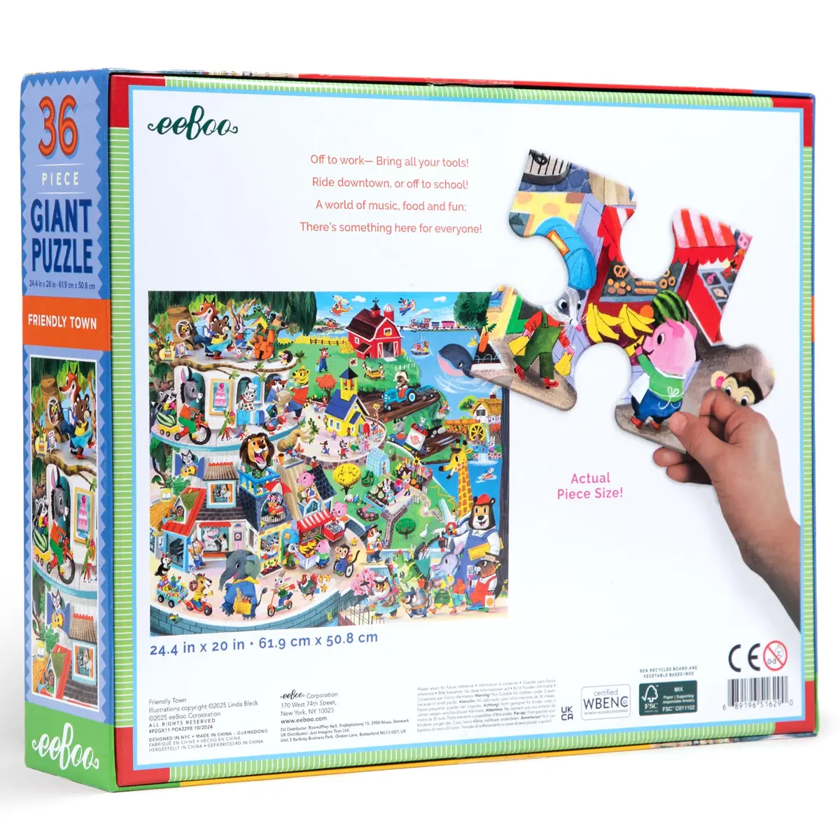 Friendly Town Giant Jigsaw Puzzle - 36 Pieces 1