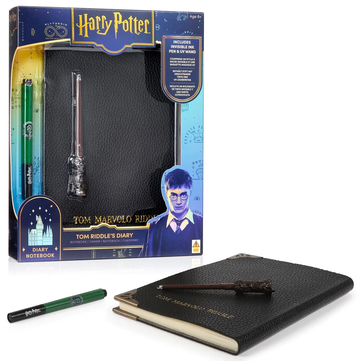 Wizarding World Harry Potter Tom Riddle's Diary Set With Slytherin Uv Pen & Magic Wand 1