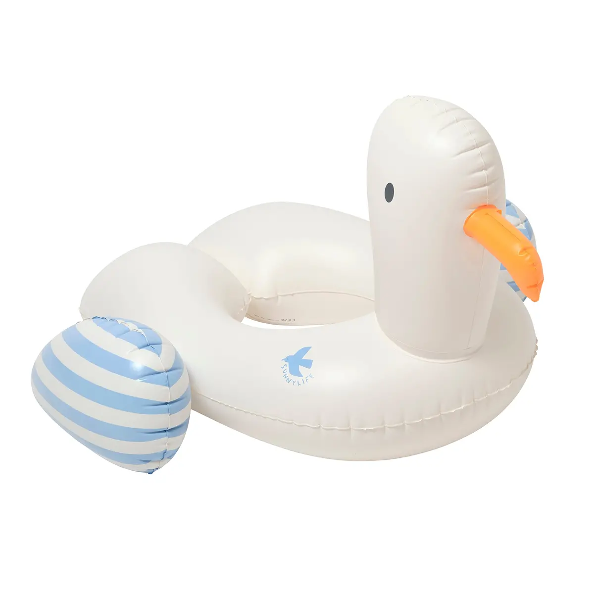 Sunnylife Sid The Seagull Inflatable Pool Ring - Blue Stripe 1