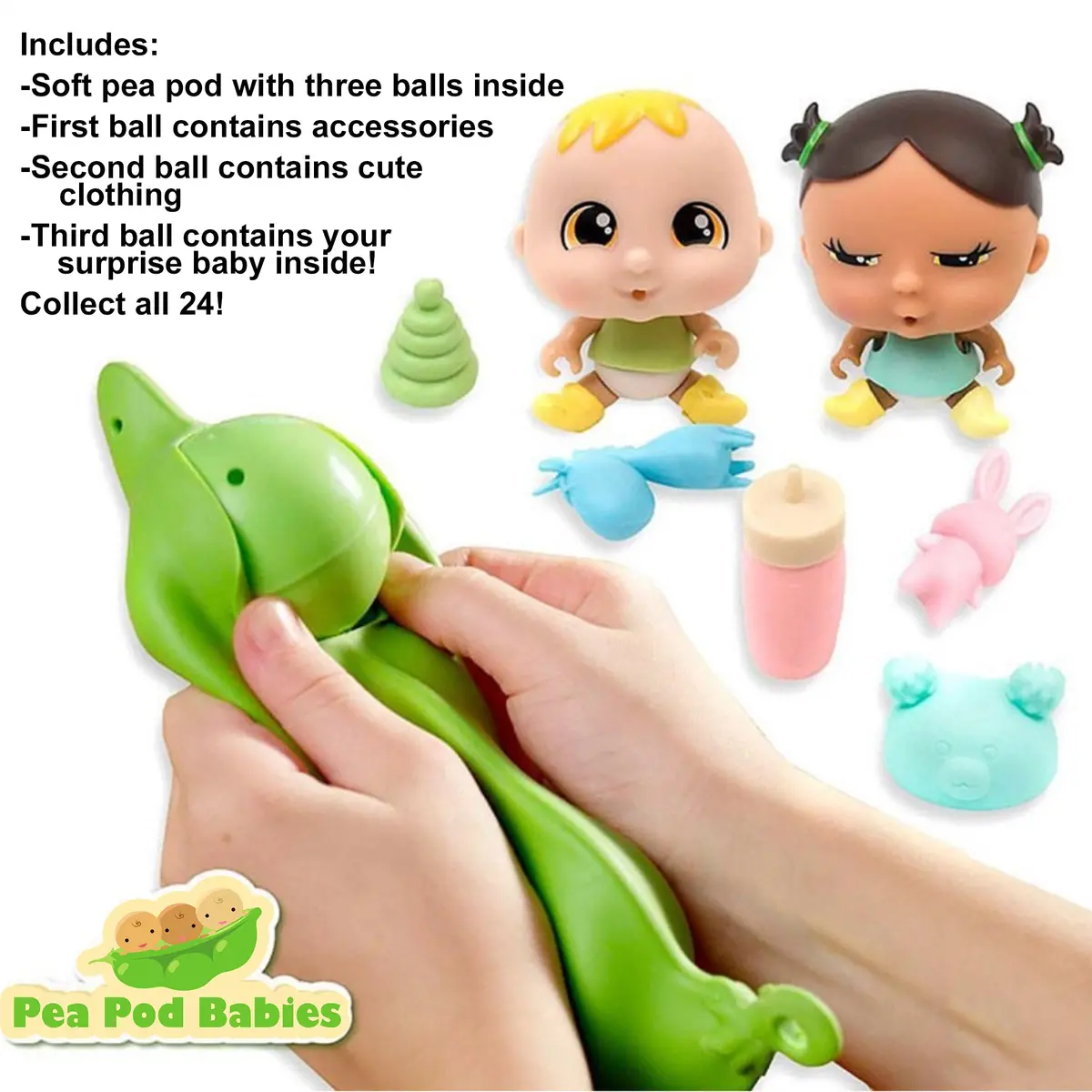 Pea Pod Babies Mystery Surprise 4Pk - Mini Dolls & Accessories 2