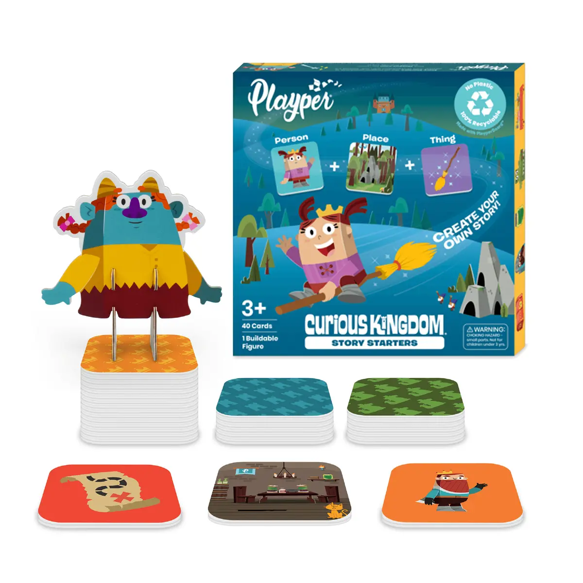 Playper Curious Kingdom Story Starters Kit - Educational Storytelling Cards With Buildable Character 1