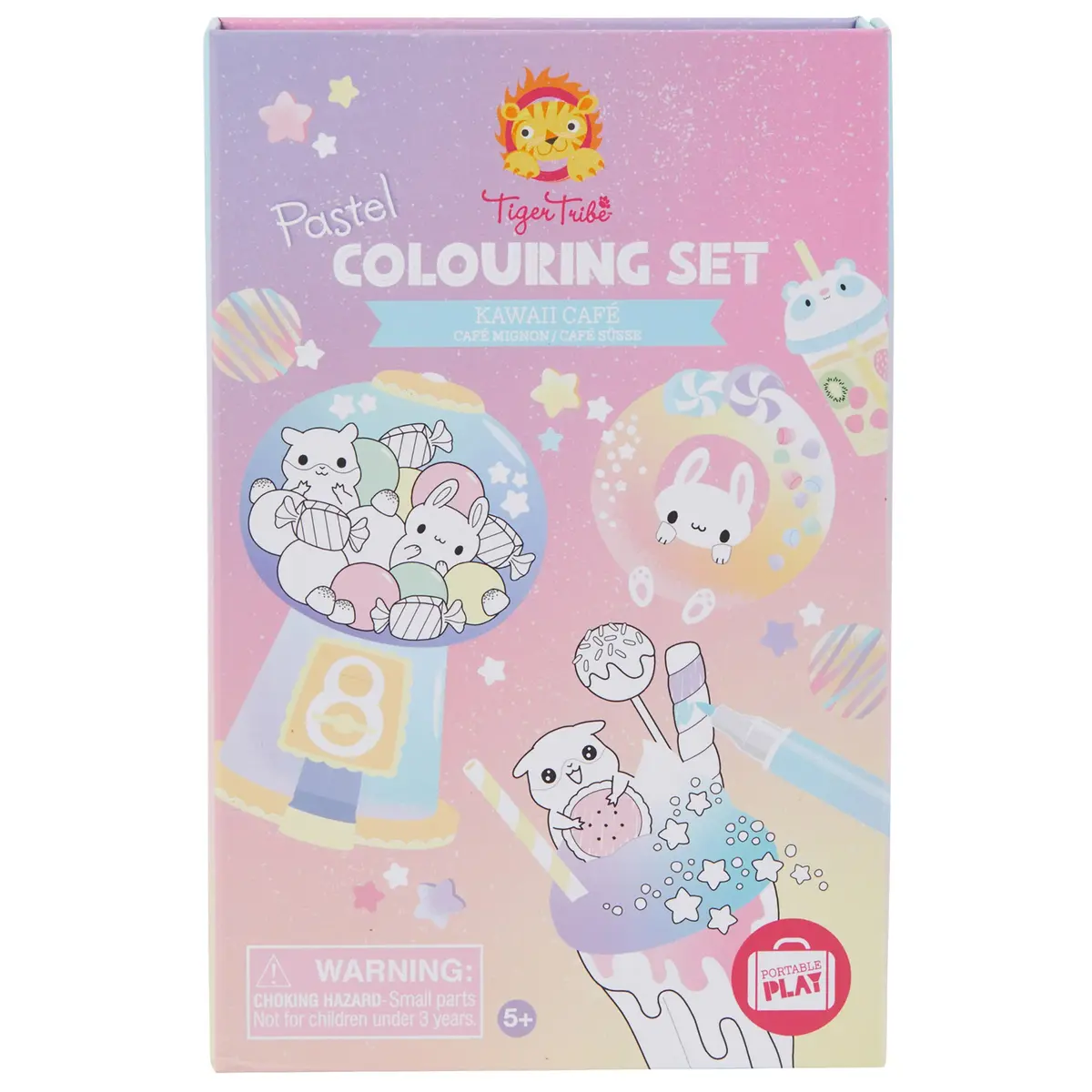 Tiger Tribe Kawaii Café Pastel Coloring Set - Activity Kit For Kids 1