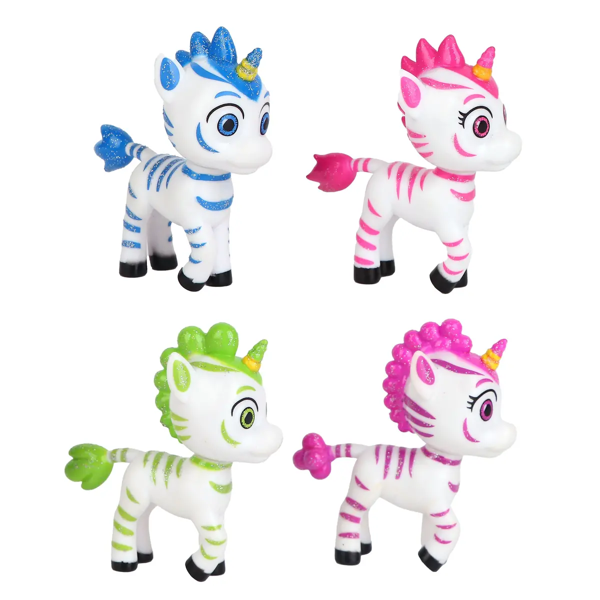 Zoonicorn Mini Figurine Set, 4-Pack 2.75 Inch - Aliel, Ene, Promi, Valeo - Kids 3+ 1
