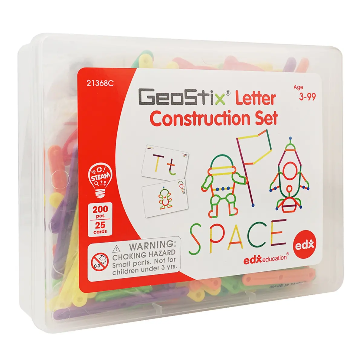 Edxeducation Geostix Letter Construction Set - 200 Flexible Sticks - 50 Learning Activities 1