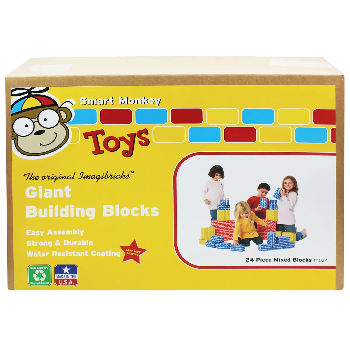 Smart Monkey Toys Imagibricks 24-Piece Giant Building Block Set 1