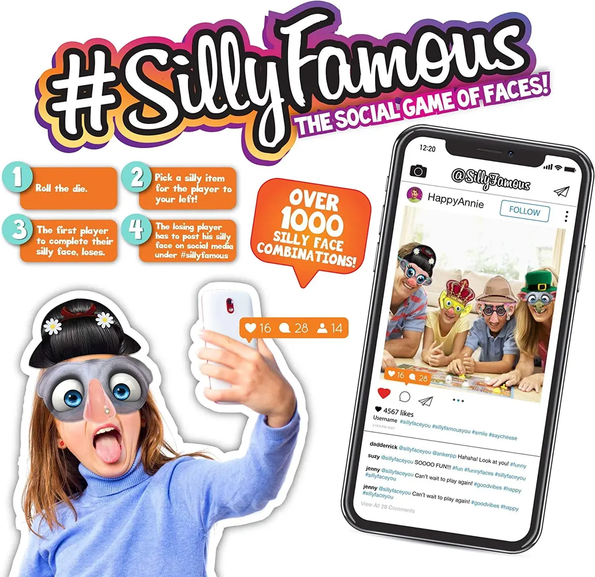 Anker Art #Sillyfamous Silly Face Glasses Game Set 1