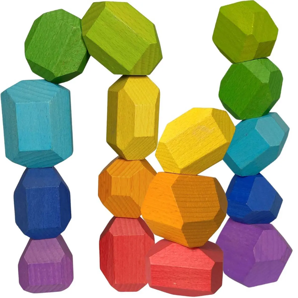 Extasticks Stackalino Xl Wooden Balancing Stacking Rocks Set 1
