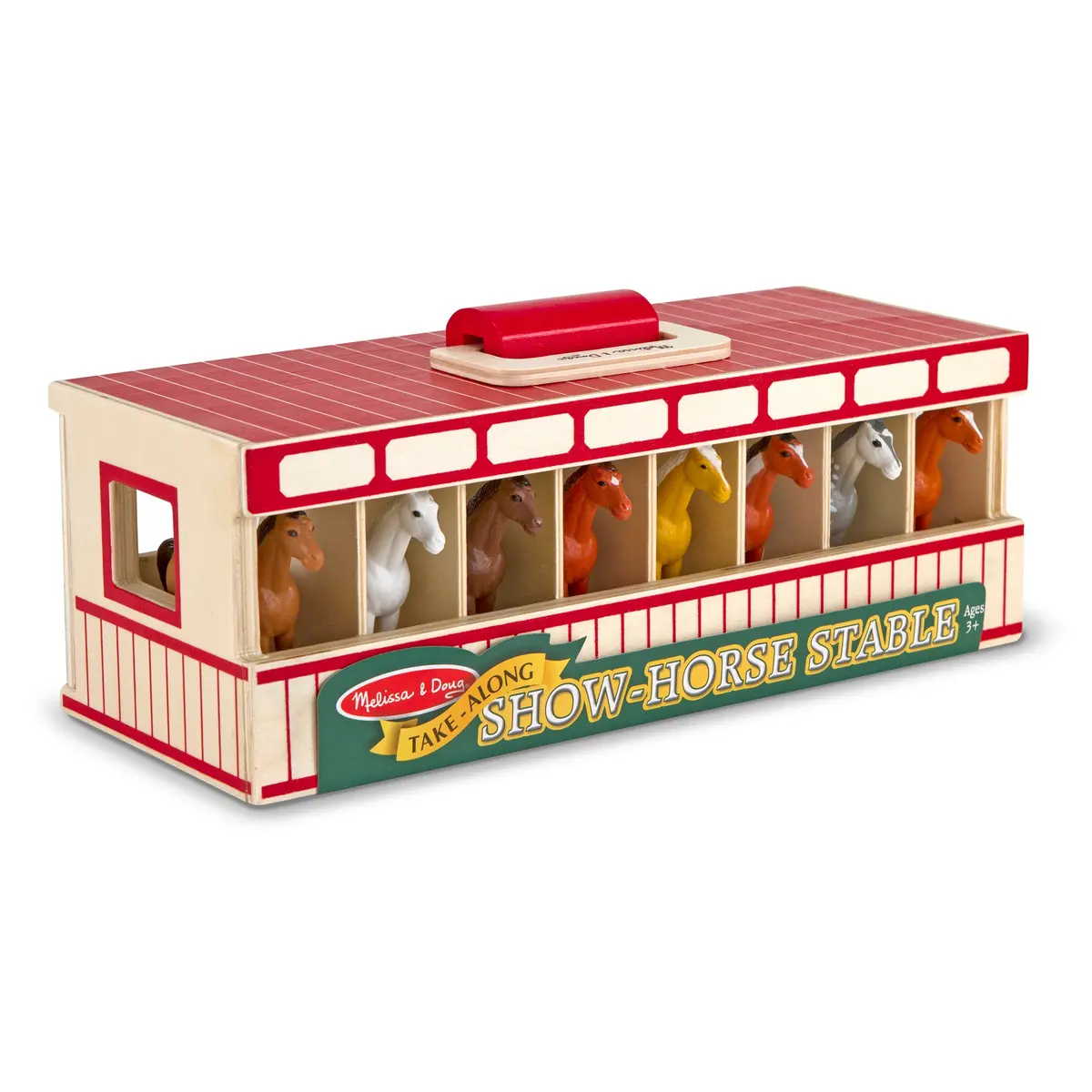 Melissa & Doug Portable Wooden Show-Horse Stable Play Set 1