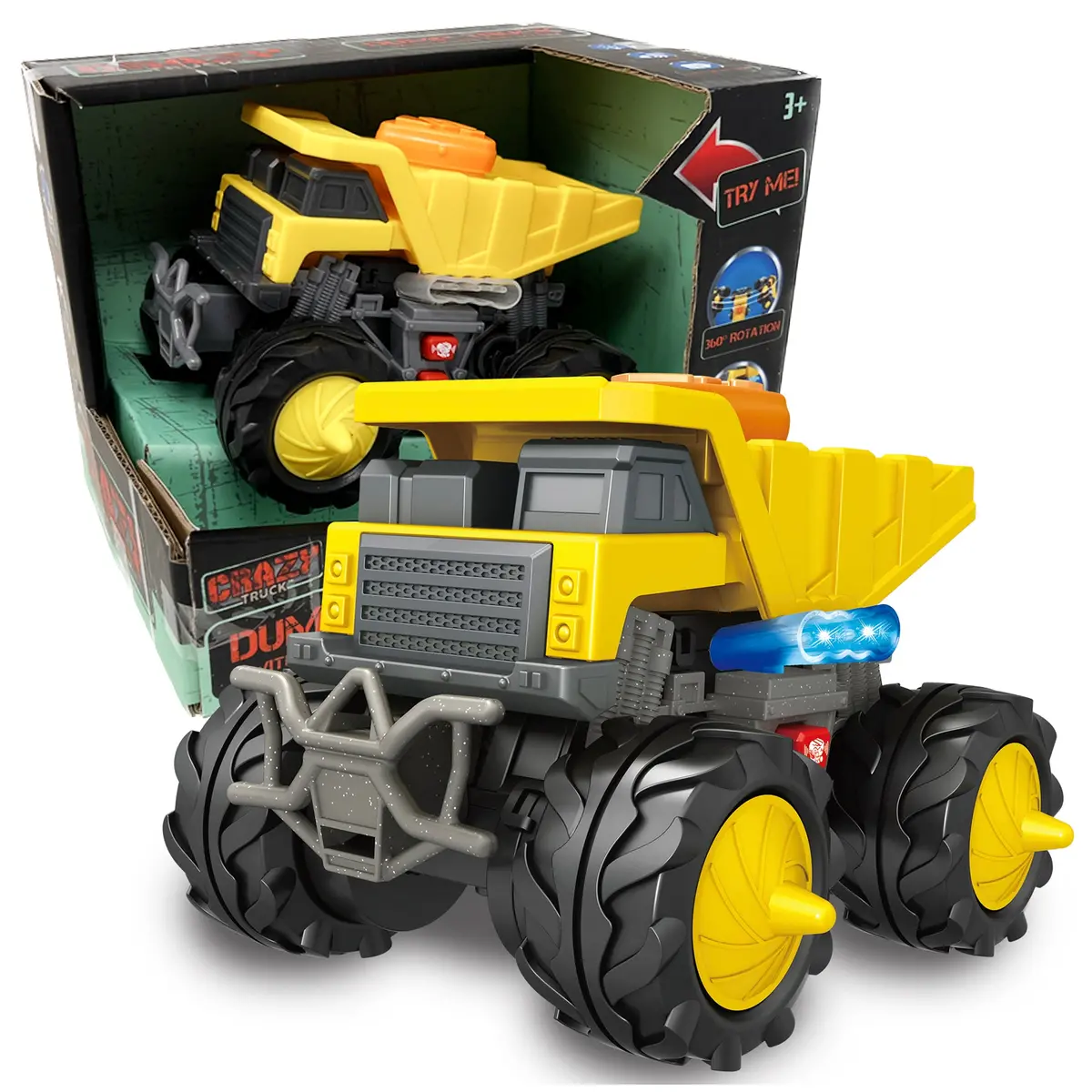Thin Air Brands Crazy Truck - Motorized Dump Truck With Stunts, Lights, And Sounds For Kids 3+ 1