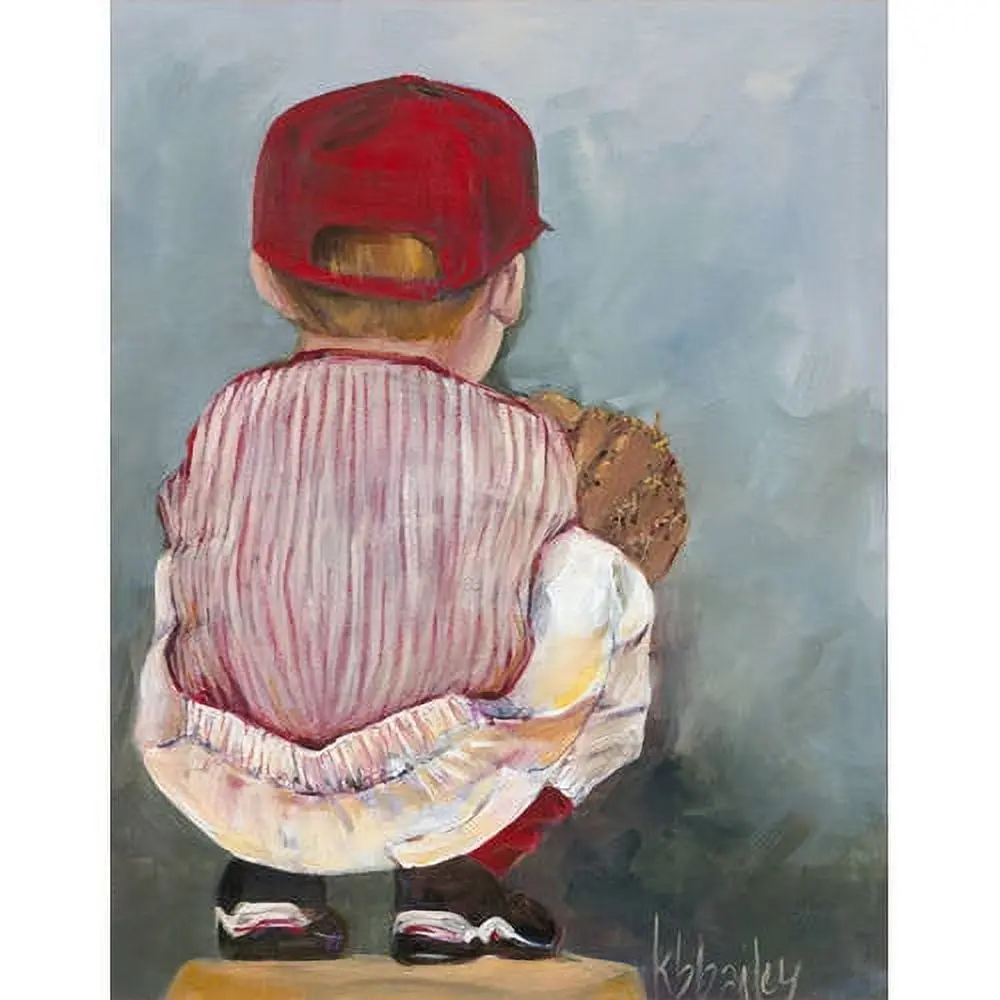 Oopsy Daisy Lil' Catcher Boy 18 Inch Canvas Wall Art - Red 1