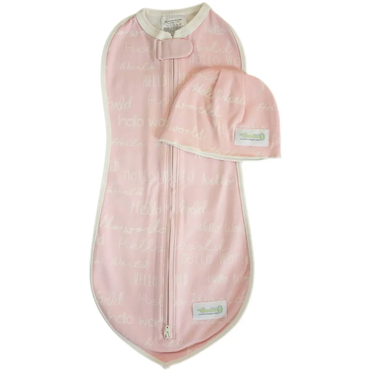 Woombie Hello World Pink Swaddle Set For Blissful Baby Sleep 1
