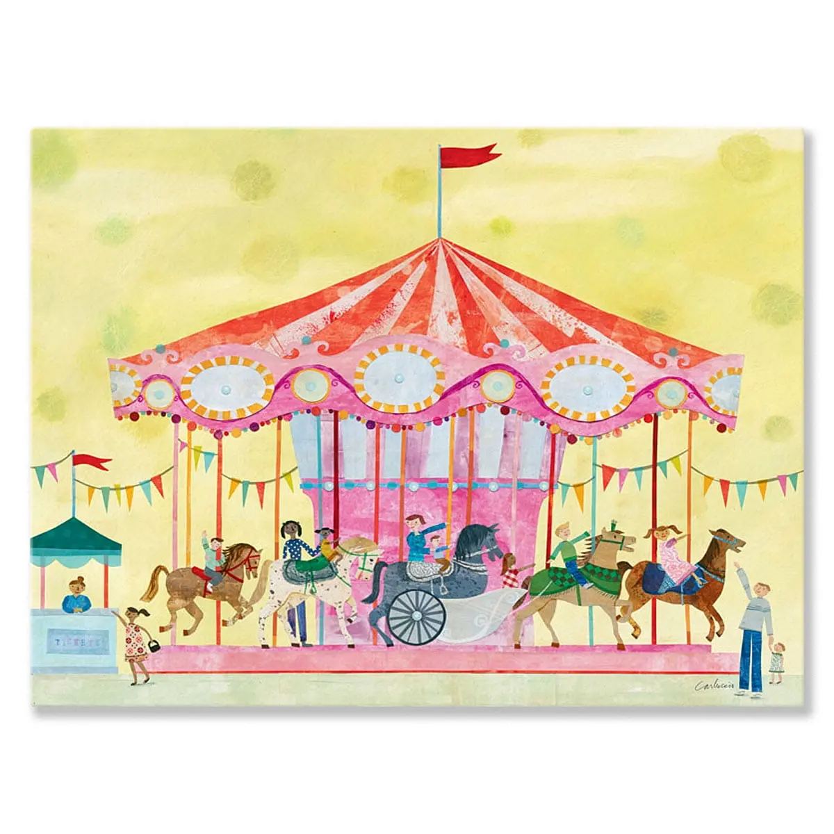 Oopsy Daisys Carousel Canvas: Whimsical Wall Art For Kids 1