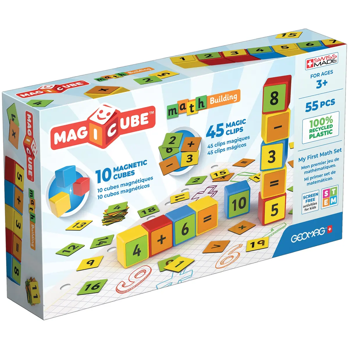 Geomag Magicube Math Building Set - 55 Pieces, Recycled Materials 1