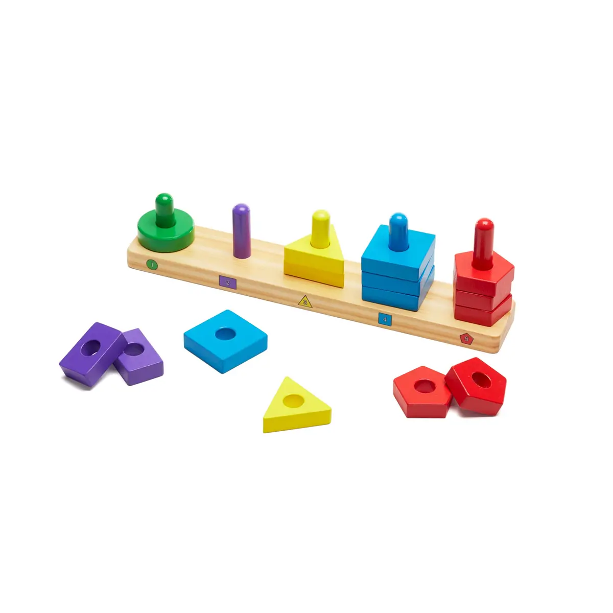 Melissa & Doug Stack & Sort Board - Colorful Wooden Block Puzzle 1